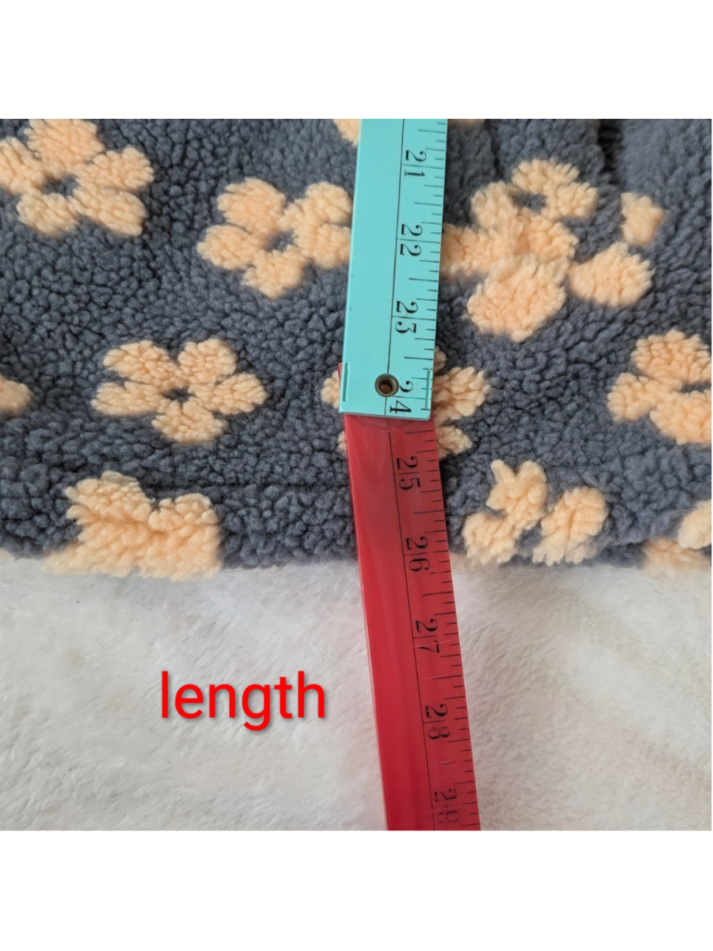 Aelfric Eden Colorblock Grey Orange Floral Sherpa Fleece Jacket - Picture 8 of 11